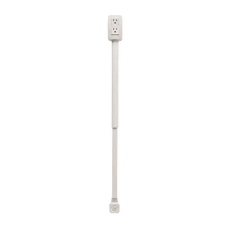 Power Socket Expander 2 Sockets 180° Rotation Stretchable Length Punch-Free Power Strip Electrical Socket Extension Cord